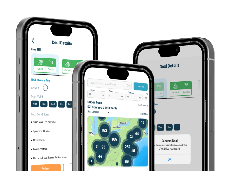 TeeTime Golf Pass app