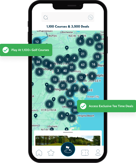 TeeTime Golf Pass app - 1100+ golf courses - hero