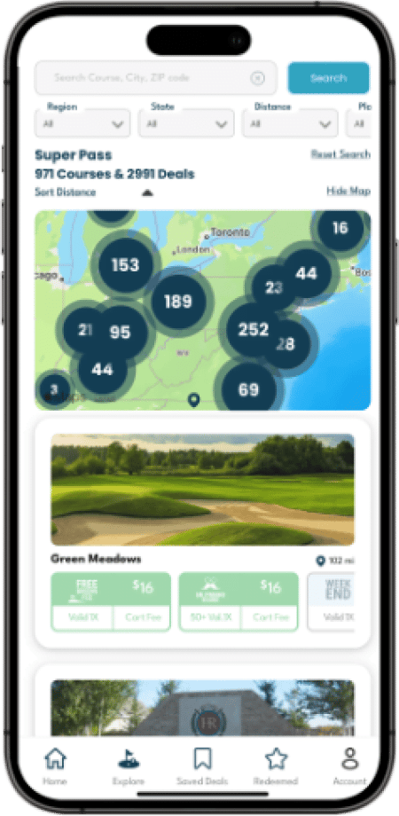 TeeTime Golf Pass app