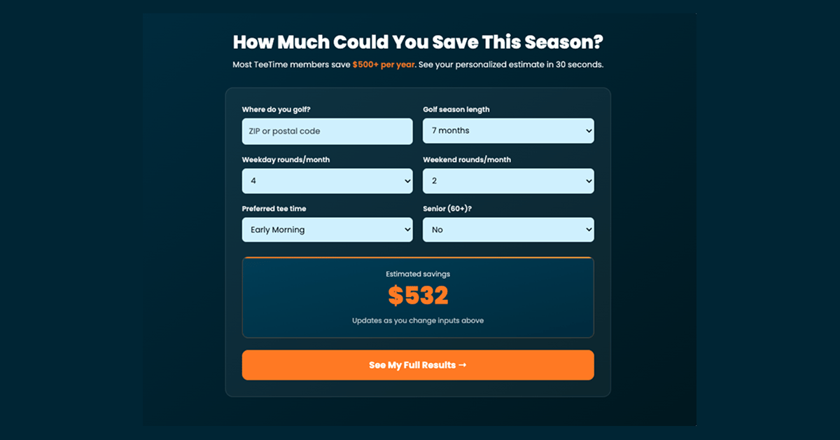 Golf Savings Calculator