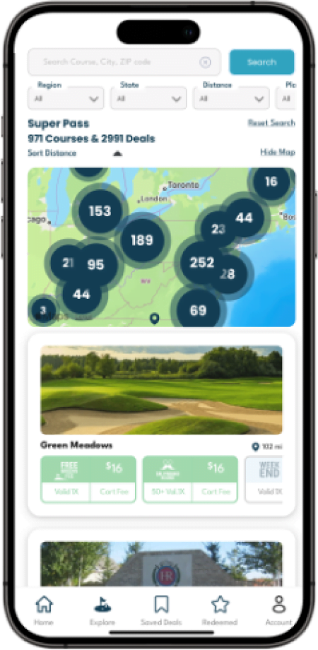 TeeTime Golf Pass app